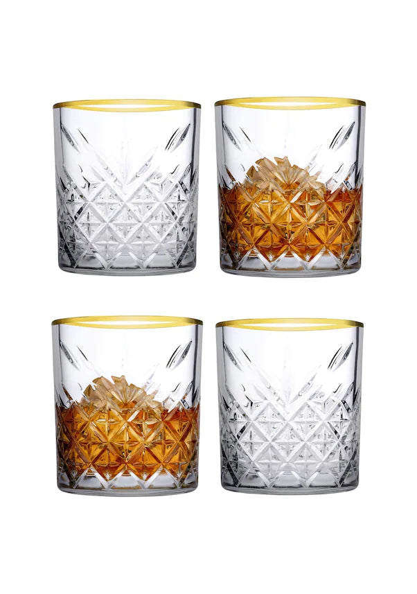 Paşabahçe Golden Touch Timeless waterglas, set van 4 - 345 ml | 52790G
