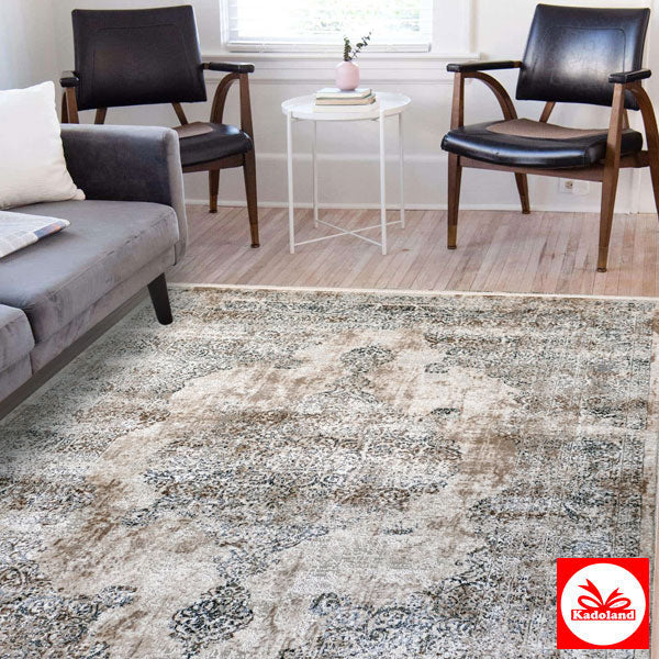kadoland-eindhoven-tapis-acrylique-9808-crème-gris-160 cm x 230 cm