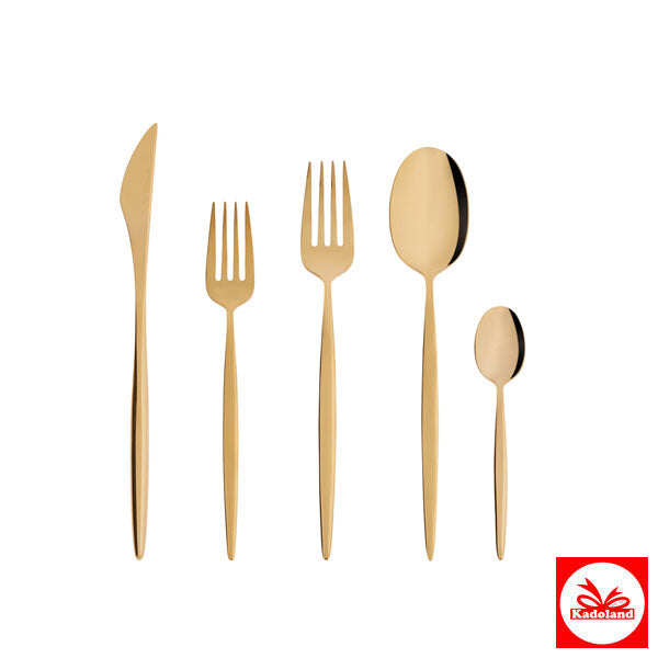 Karaca Lisbon 30-Piece 6-Person Gold Cutlery Set