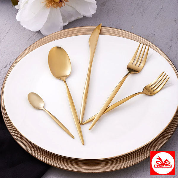 Karaca Lisbon 30-Piece 6-Person Gold Cutlery Set