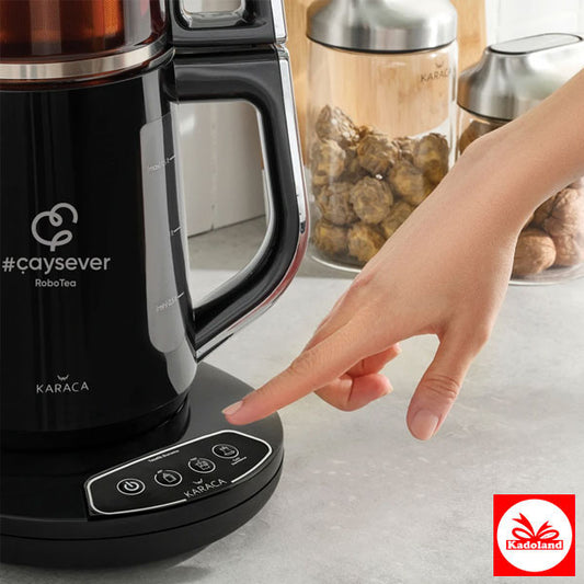 Karaca Çaysever Robotea Pro 4 in 1 Çay Makinesi / 2500W / Black Chrome
