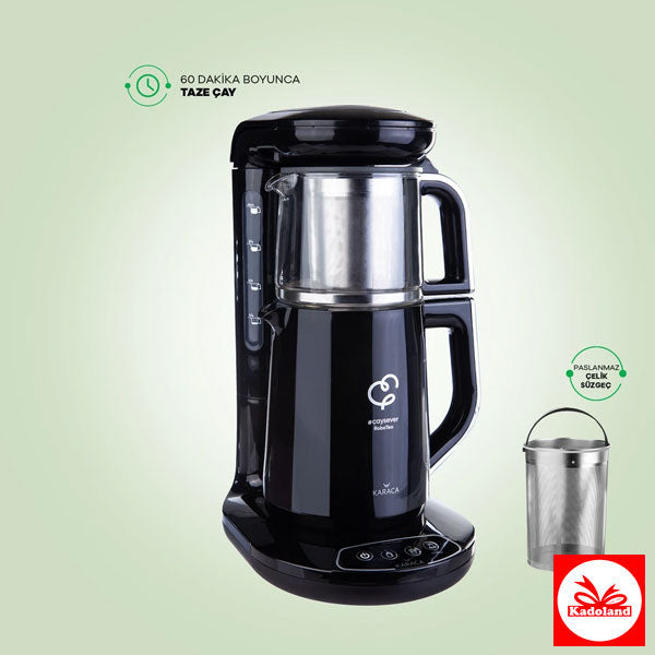 Karaca Çaysever Robotea Pro 4-in-1-Teemaschine | 2500 W | Schwarz-Chrom