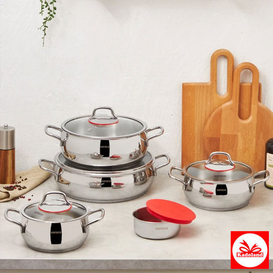 Karaca Emirgan XL 10 Parça Saklama Kaplı Çelik İndüksiyon Tabanlı Tencere Seti