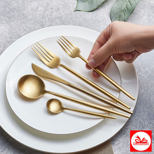 Karaca Jupiter 60 Parça 12 Kişilik Çatal Kaşık Bıçak Takımı Matte Gold