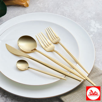 Karaca Orion Glanzend goud 30-delige vork-lepel-messenset voor 6 personen