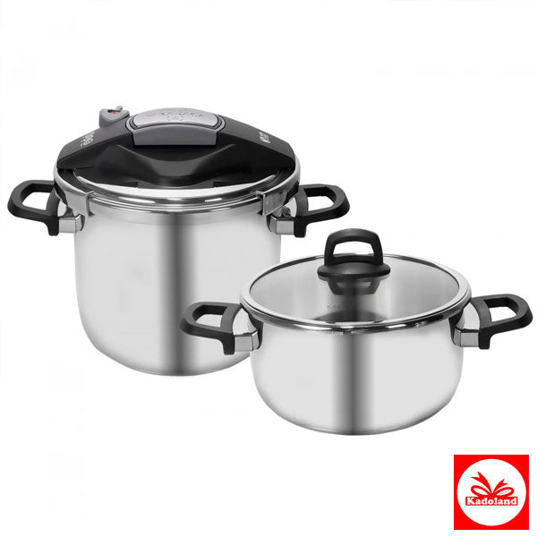 Kadoland Eindhoven Karaca Perfect Gray 4-teiliges Topfset mit Deckel, 6 l