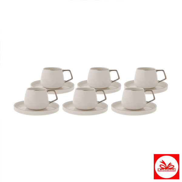 Karaca Saturn Platin koffieservies voor 6 personen, 90 ml