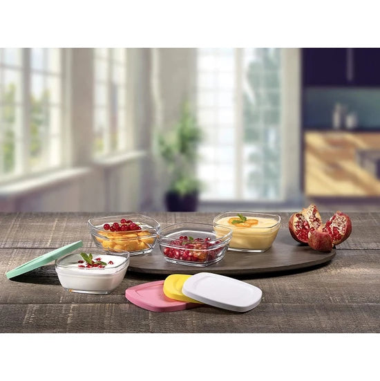 Paşabahçe Saklama Kabı Pudding Plastik Kapak 4'lü / 96840